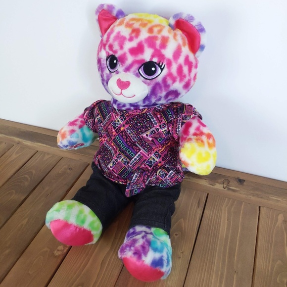 Build a Bear Workshop Colourful Rainbow Leopard Plush Stuffed Animal - Picture 3 of 10